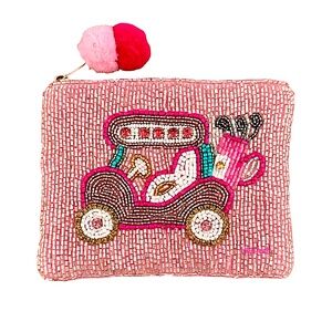 Lily Posh Pink Golf Cart Coin Purse, Golf Lover, Golf Bag